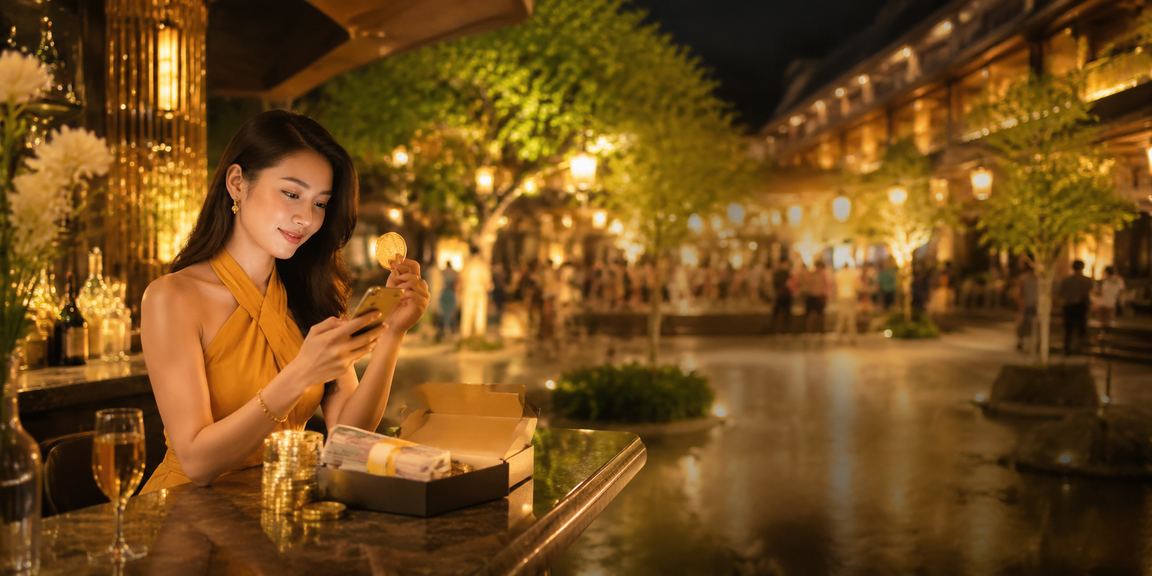 Người chơi casino mobile tại lễ hội Ninh Bình với không gian ngoài trời